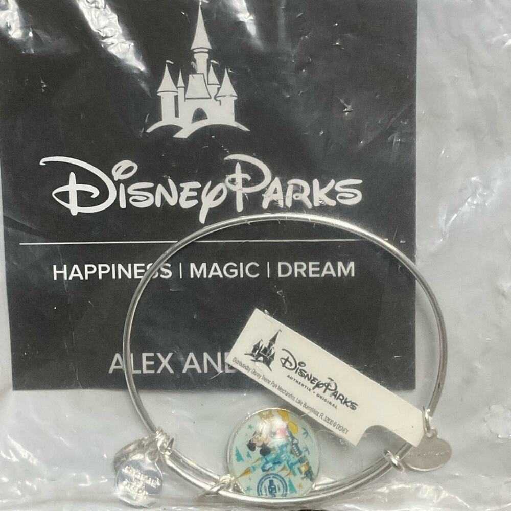 Alex and Ani Disney Mickey Mouse Walt World Passport Silver Charm Bracelet NWT